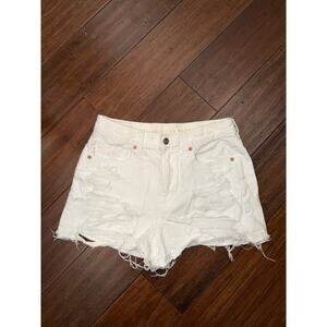 American Eagle white distressed denim shorts size 8